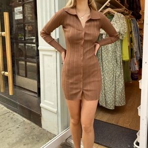 Isalis Tahani Button Up Knit Dress